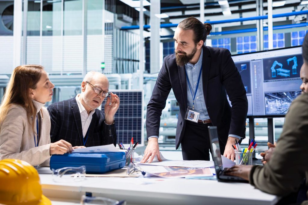 Business leaders discussing enterprise AI strategy and digital transformation roadmap